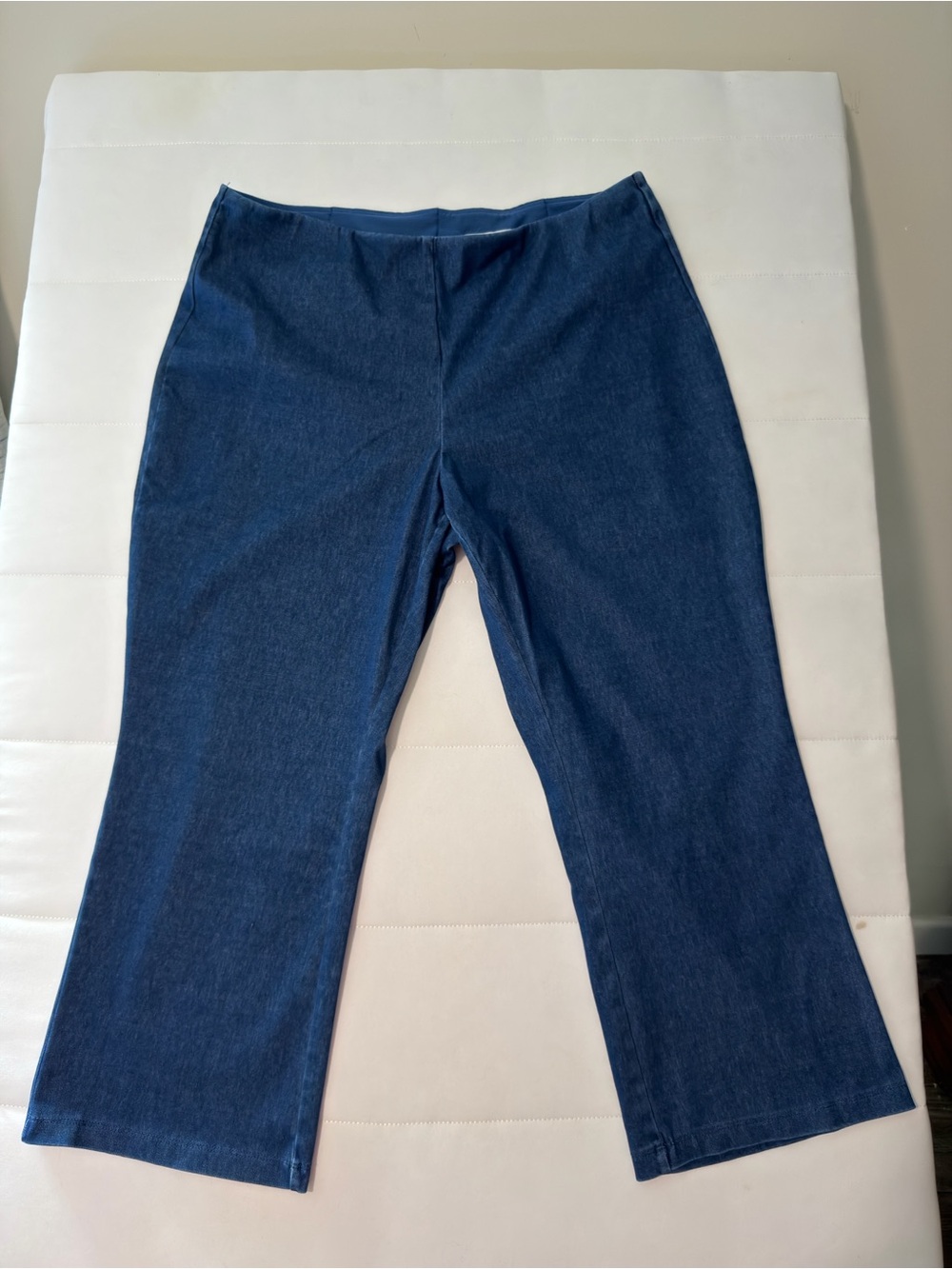 Intro Love the Fit Blue Denim Stretch Cropped Straight Leg Pants Women XL